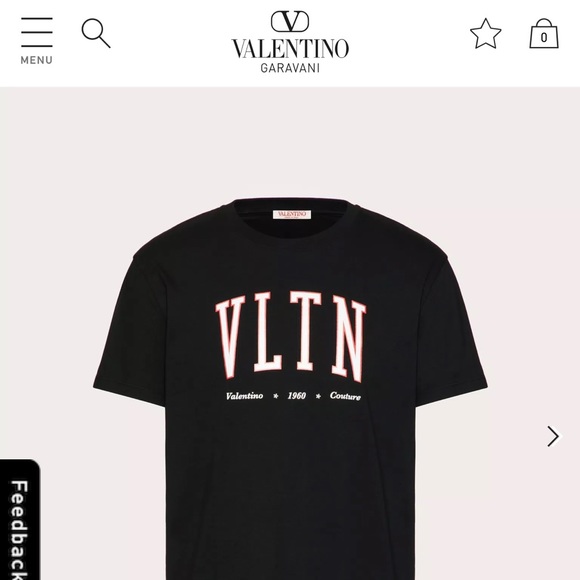 COTTON CREWNECK T-SHIRT WITH VLTN PRINT - Picture 2 of 2